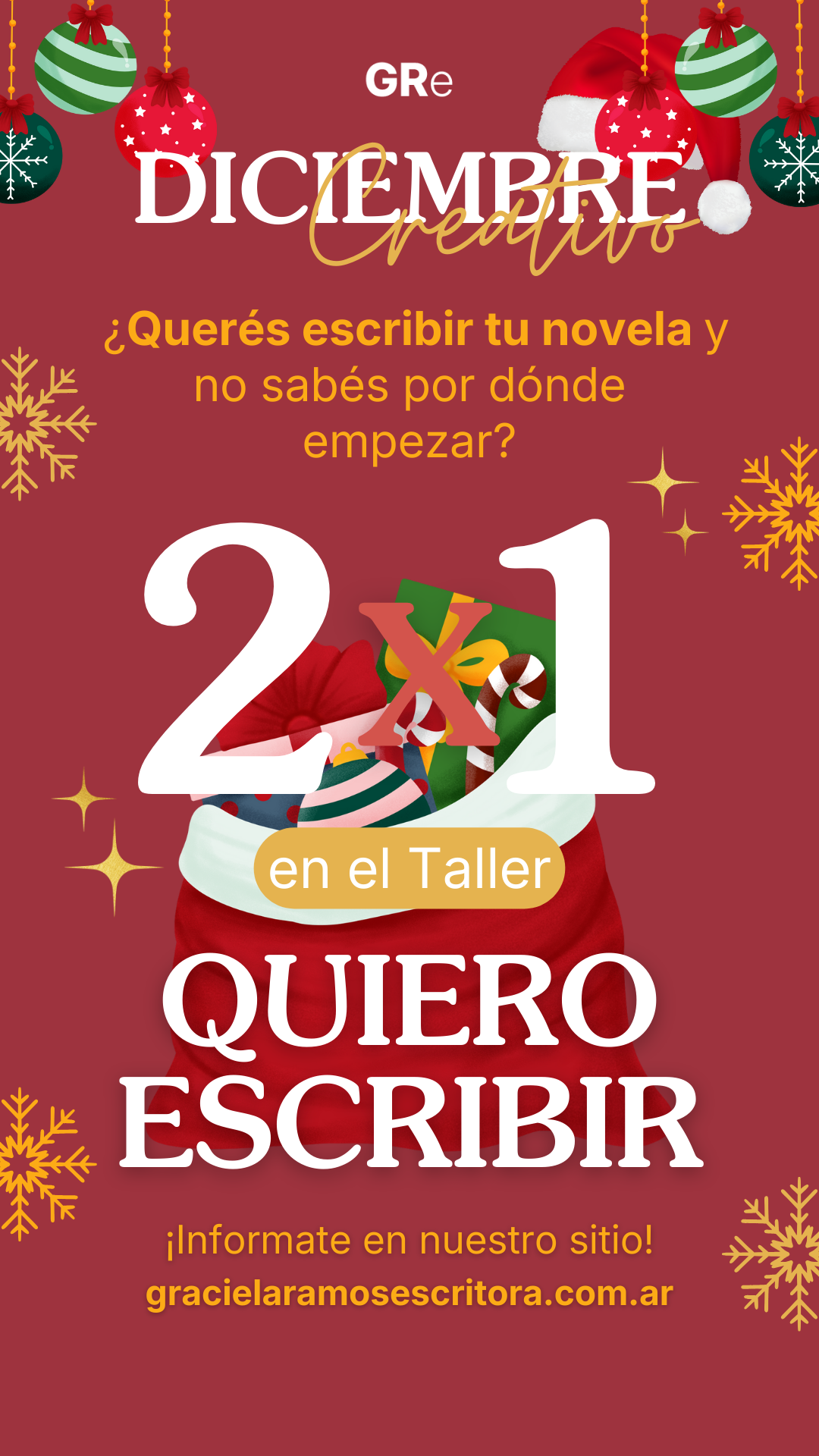Diciembre Creativo - Taller Quiero escribir | 2x1